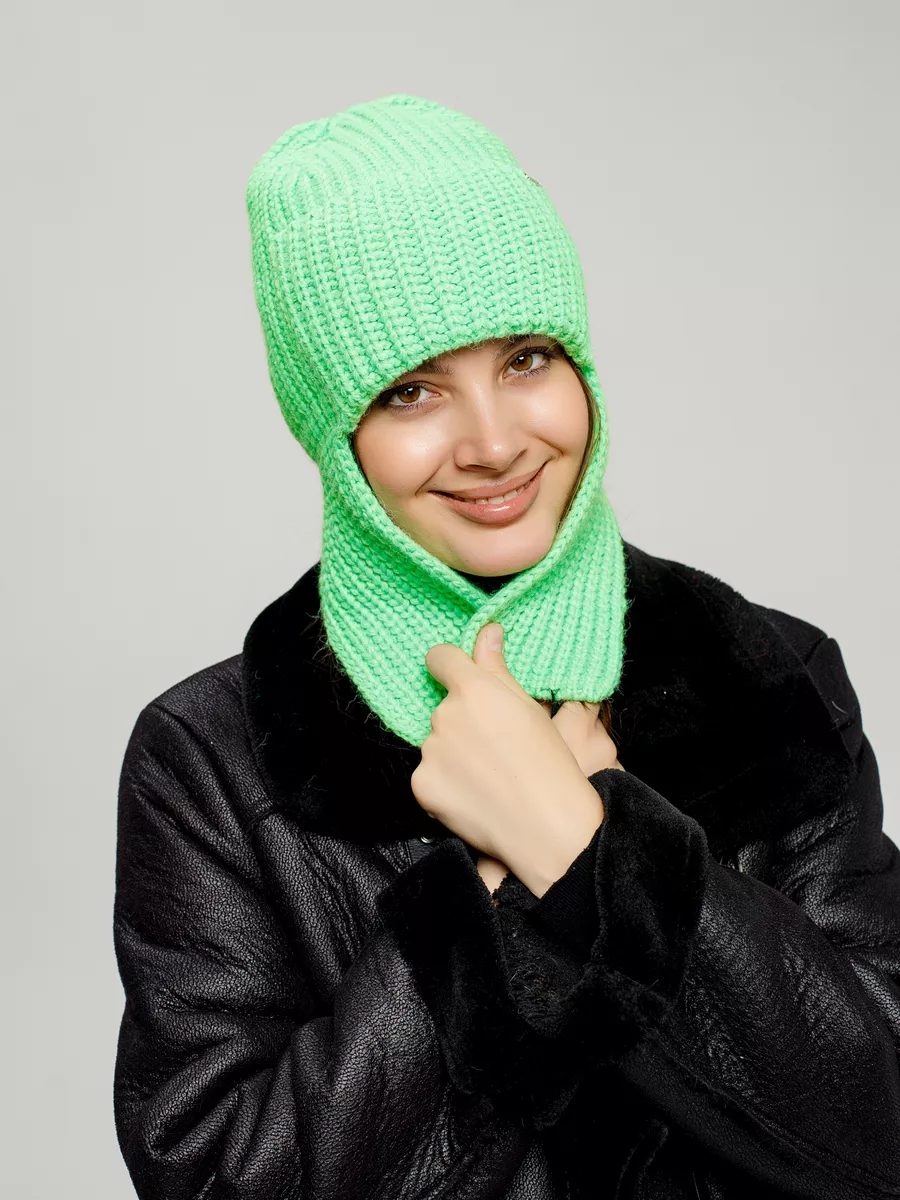 Шапка ушанка зимняя в рубчик