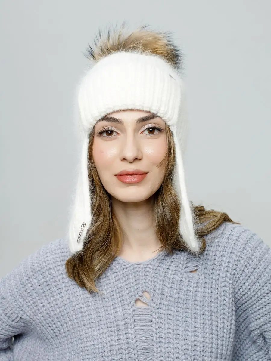 Шапка ушанка из ангоры